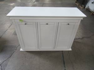 Home Decorators Collection Hampton Harbor 37 in. Triple Tilt-Out Hamper in White 2601330410