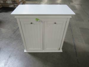Home Decorators Collection Hampton Harbor 26 in. W Double Tilt-Out Beadboard Hamper in White BF-24261-WH