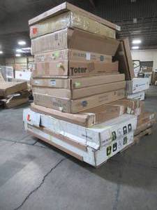 WHOLESALE MIXED PALLET OF BATHROOM REMODEL ITEMS AND CABINET PANELS