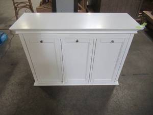 Home Decorators Collection Hampton Harbor 37 in. Triple Tilt-Out Hamper in White 2601330410