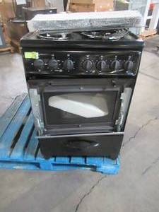 Premium 24 in. 2.7 cu. ft. Electric Range in Black with Stainless Steel Door PRE2417GB
