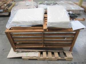 Noble House Oana Teak Finish Wood Outdoor Sectional Set with Beige Cushions 299117