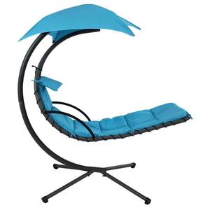 Sunnydaze Decor Steel Outdoor Floating Chaise Lounge Chair with Teal Cushion HH-FLC-Teal