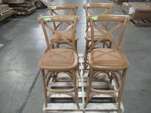 Home Decorators Collection Mavery Patina Oak Finish Wood Counter Stools with Woven Seat and Cross Back PJL118-297006