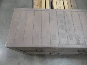 Steve Silver 34 in. L x 61 in. W x 18 in. H Auckland 3-Drawer Weathered Gray Server AK500SV