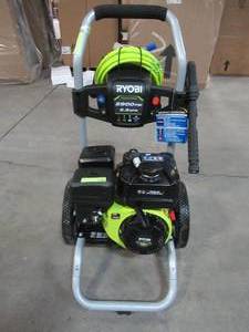 Ryobi 2,900 PSI 2.5 GPM Cold Water Gas Pressure Washer, RY802925VNM. Broken Hose Connector, Missing 2 soap nozzles and Gun Extension Wand.