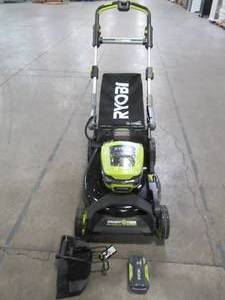 Ryobi 21 in. 40-Volt Brushless Lithium-Ion Cordless SMART TREK Self-Propelled Walk Behind Mower with 6.0Ah Battery, Ry40LM10-Y - Wont Start and Missing Charger.