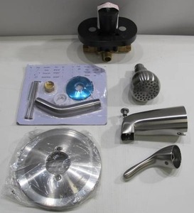 lot 301 image: Glacier Bay Builders Single-Handle 1-Spray Tub and Shower Faucet in Brushed Nickel