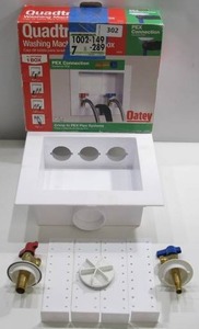 lot 302 image: Oatey Quadtro 12 in. x 12 in. PEX Compatible Washing Machine Outlet Box