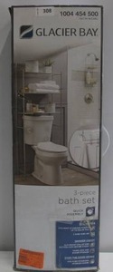 lot 308 image: Glacier Bay 3-Piece Bath Shower Set Satin Nickel