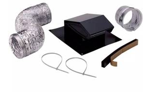 lot 309 image: Broan-NuTone RVK1A Roof Vent Kit for Round Duct Black