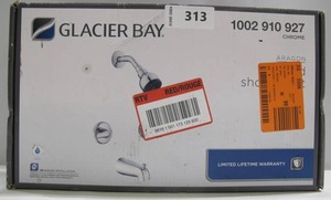 lot 313 image: Glacier Bay Aragon Aragon 2-Handle 1-Spray Shower Faucet in Chrome