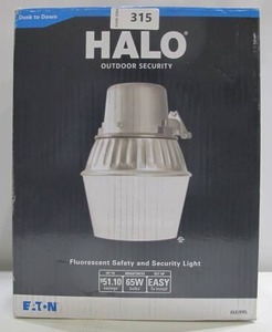 lot 315 image: Halo 65-Watt Metallic Outdoor Fluorescent Security Area Light with Dusk to Dawn Photocell Sensor