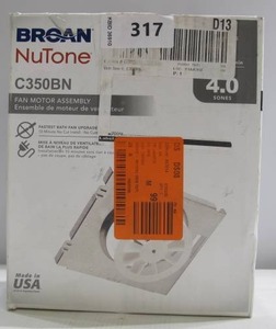 lot 317 image: Broan-NuTone C350BN Fan Motor Assembly