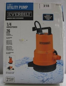 lot 318 image: Everbilt 14 HP 26 Gallon Utility Pump