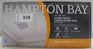 lot 328 image: Hampton Bay 50 CFM WallCeiling Mount Roomside Bathroom Exhaust Fan