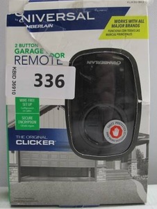 lot 336 image: Chamberlain Universal 2-Button Garage Door Remote Opener KLIK3U-BK2