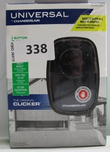 lot 338 image: Chamberlain Universal 2-Button Garage Door Remote Opener KLIK3U-BK2