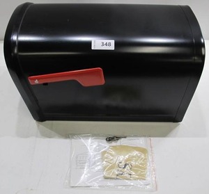 lot 348 image: Oversized Large Black Locking Mailbox 20 in X 12 In X 12 In