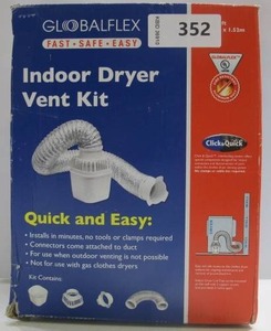 lot 352 image: Globalflex Indoor Dryer Vent Kit 4 In X 5 Ft