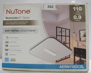 lot 362 image: NuTone AERN100DSCL 110 CFM Household Ventilation Fan
