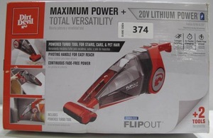 lot 374 image: Dirt Devil FlipOut 20-Volt Cordless Handheld Vacuum Cleaner