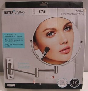lot 375 image: Bath Boutique Cosmo 8 Chrome Wall Mount Vanity Mirror