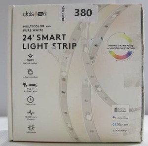 lot 380 image: Dals 24 ft. White Smart Outdoor Integrated LED Landscape Rope Light RGB Wi-Fi LED Tape