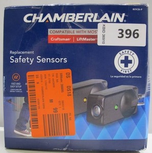 lot 396 image: Chamberlain Replacement Safety Sensors for Garage Doors 801CB-P