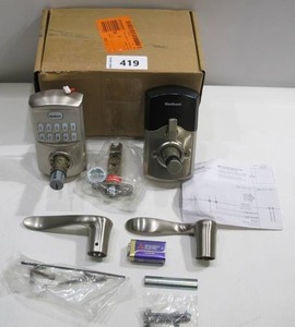 lot 419 image: Kwikset 917 SmartCode Electronic Tustin Lever Satin Nickel 917TNL TRL 15
