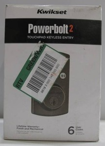 lot 423 image: Kwikset Powerbolt2 Venetian Bronze Single Cylinder Electronic Deadbolt Featuring SmartKey Security