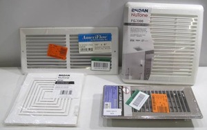 lot 429 image: Lot of 4 Floor RegistersWall Plates - Danco, Broan, NuTone, Ameriflow