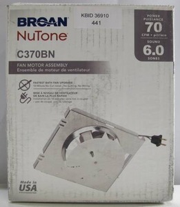 lot 441 image: Broan-NuTone C370BN 695A Fan Motor Assembly