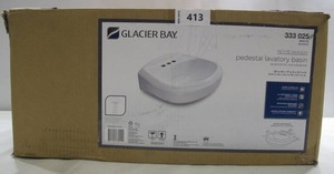 lot 413 image: Glacier Bay Petite Aragon Pedestal Lavatory Basin 20 in x 17 in x 9.5 in