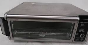 lot 216 image: Ninja - Ninja SP101 Foodi 8-in-1 Digital Air Fry Oven, Toaster, Flip-Away Storage, Dehydrate, Keep Warm - Stainless SteelBlack