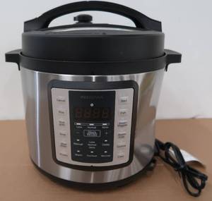 lot 222 image: Insignia - 6qt Multi-Function Pressure Cooker - Stainless Steel