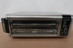 lot 225 image: Ninja - Ninja SP101 Foodi 8-in-1 Digital Air Fry Oven, Toaster, Flip-Away Storage, Dehydrate, Keep Warm - Stainless SteelBlack