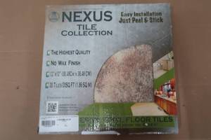 lot 236 image: Achim Nexus Granite 12-in x 12-in Peel and Stick Vinyl Tile (20-sq ft)  Pattern FTVMAFR423