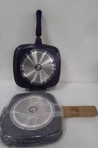 lot 255 image: Diamond Flip Stick-resistant Flip Pan 3-piece Set With Titanium Ceramic Coating- Plum