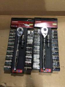 12 in. Drive Ratchet and SAEMM Socket Set (22-Piece) by Husky Customer Returns See Pictures
