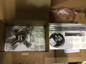 Kimberly 4-Light Crystal and Polished Chrome Sputnik Chandelier Customer Returns See Pictures