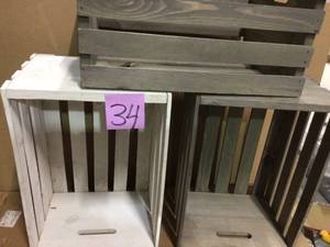 Large Weathered Gray Wood Crate by Crates &amp Pallet Customer Returns See Pictures