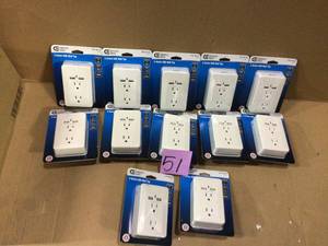 2 Outlet Wall Tap with 4.2 Amp USB Charger in Display