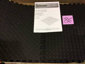 18.4 in. x 18.4 in. Black PVC Garage Flooring Tile (6-Pack) by Husky Customer Returns See Pictures
