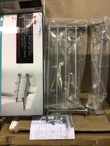 24 in. W Towel Shelf with 3-Towel Hooks in Brushed Nickel by Delta Customer Returns See Pictures