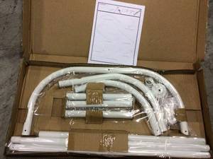 48 in. Hoop Shower Rod for Clawfoot Tub in White by Utopia Alley Customer Returns See Pictures