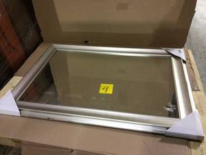 lot 4 image: Medium Rectangle Silver Tone Hooks Contemporary Mirror (30 in. H x 42 in. W)Customer Returns See Pictures