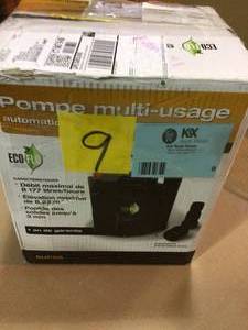 lot 9 image: 13 HP Submersible Utility Pump - Automatic by ECO FLO Customer Returns See Pictures
