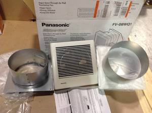 lot 43 image: WhisperWall 70 CFM Wall Exhaust Bath Fan, ENERGY STAR by Panasonic Customer Returns See Pictures