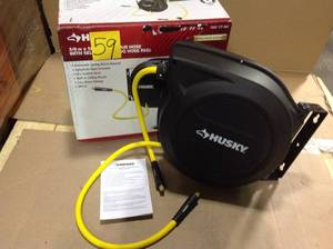 lot 59 image: Husky 38 in. x 50 ft. Hybrid Retractable Hose Reel Customer Returns See Pictures